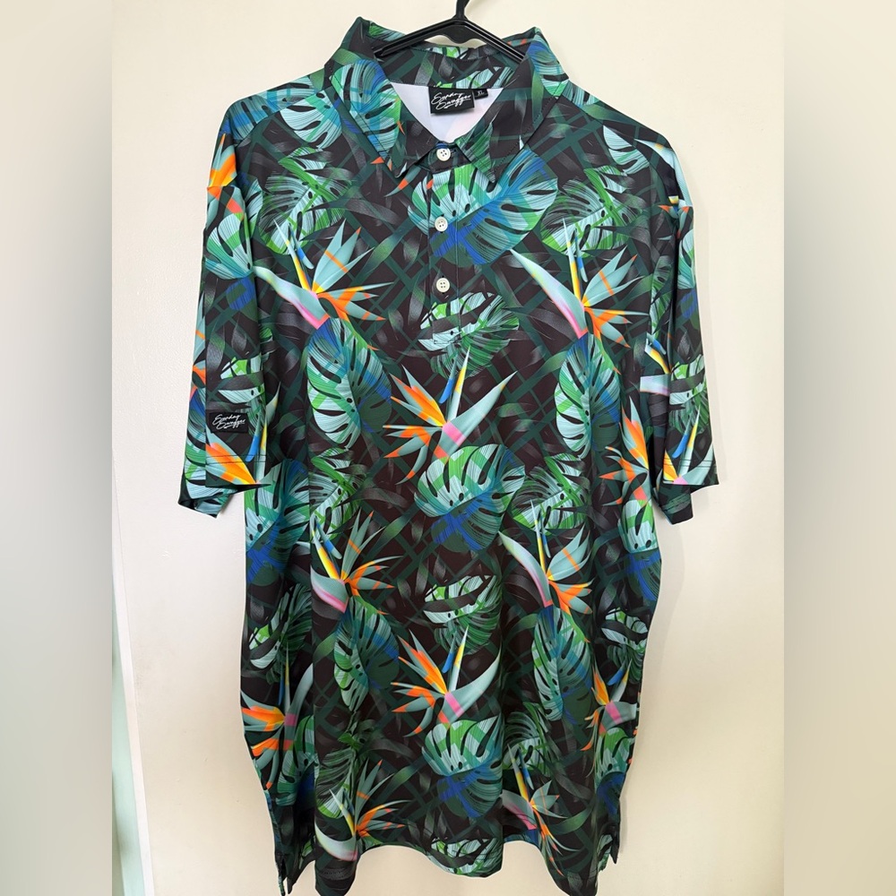 Sunday Swagger Polo Shirt with Tropical Vibes